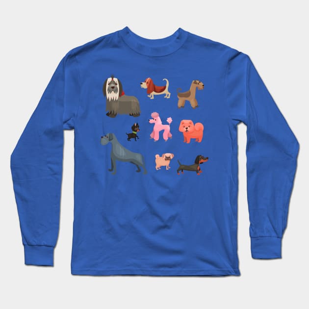 dog breed collection Long Sleeve T-Shirt by Mako Design 